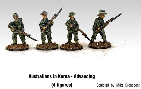 Game Miniatures -  Aussies in Korea Rifles Advancing (4)