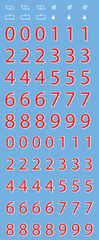 AFV-Decal German Red Numerals outlined in white