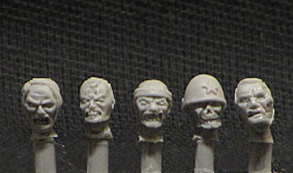 Game Miniatures - Japanese Zombie heads 28mm
