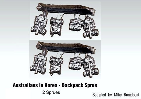 Game Miniatures -  Aussies in Korea Backpack Sprue (2)