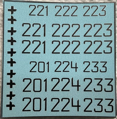 AFV-Decal German Panther Numbers Black/White