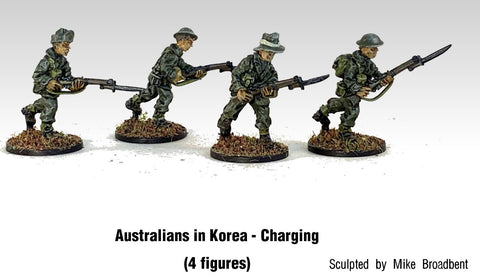 Game Miniatures -  Aussies in Korea Rifles Charging (4)