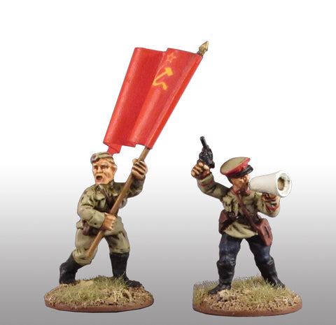 Game Miniatures - Soviet Standard Bearer and Commissar