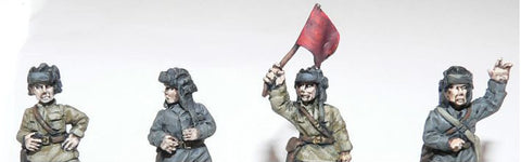 Miniatures Soviet AFV Crew #1 Torsos (4) (padded helmets)