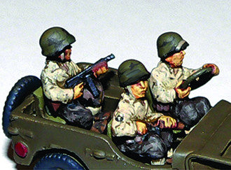 Miniatures US Army Jeep Crew Europe(3)