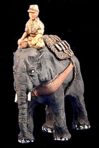Game Miniatures - Elephant with Japanese Driver
