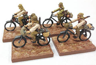 Game Miniatures - IJA Bicycle Troops Cmd & Support(4)
