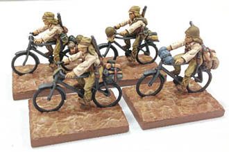 Game Miniatures - IJA Bicycle Troops  Rifles(4)