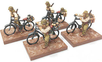 Game Miniatures - IJA Bicycle Troops Walking (4)