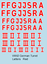 AFV-Decal German Turret Letters red/white