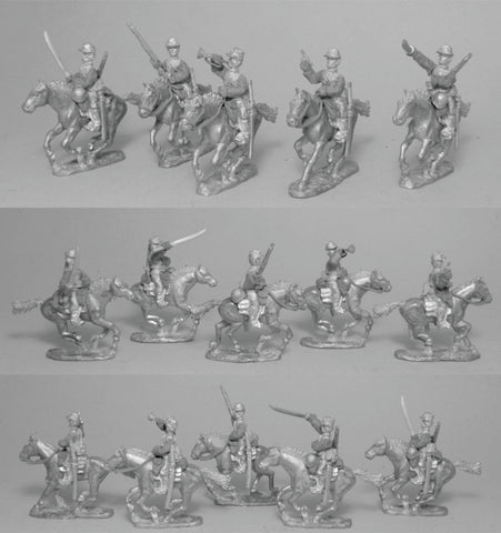 Game Miniatures - Japanese Allied Cavalry Command Mounted Officer and Bugler