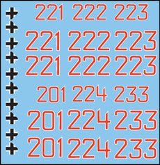 AFV-Decal German Panther Numbers Red/White